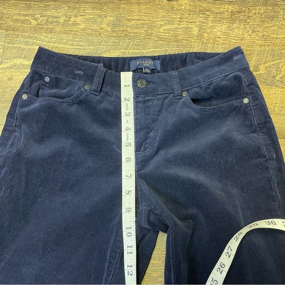 Talbots Petites Navy Blue Corduroy Pants Women’s Size 6P Curvy Fit Straight Leg - Picture 3 of 9